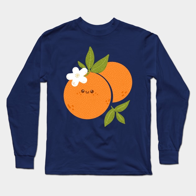 Happy Orange Long Sleeve T-Shirt by Fluffymafi